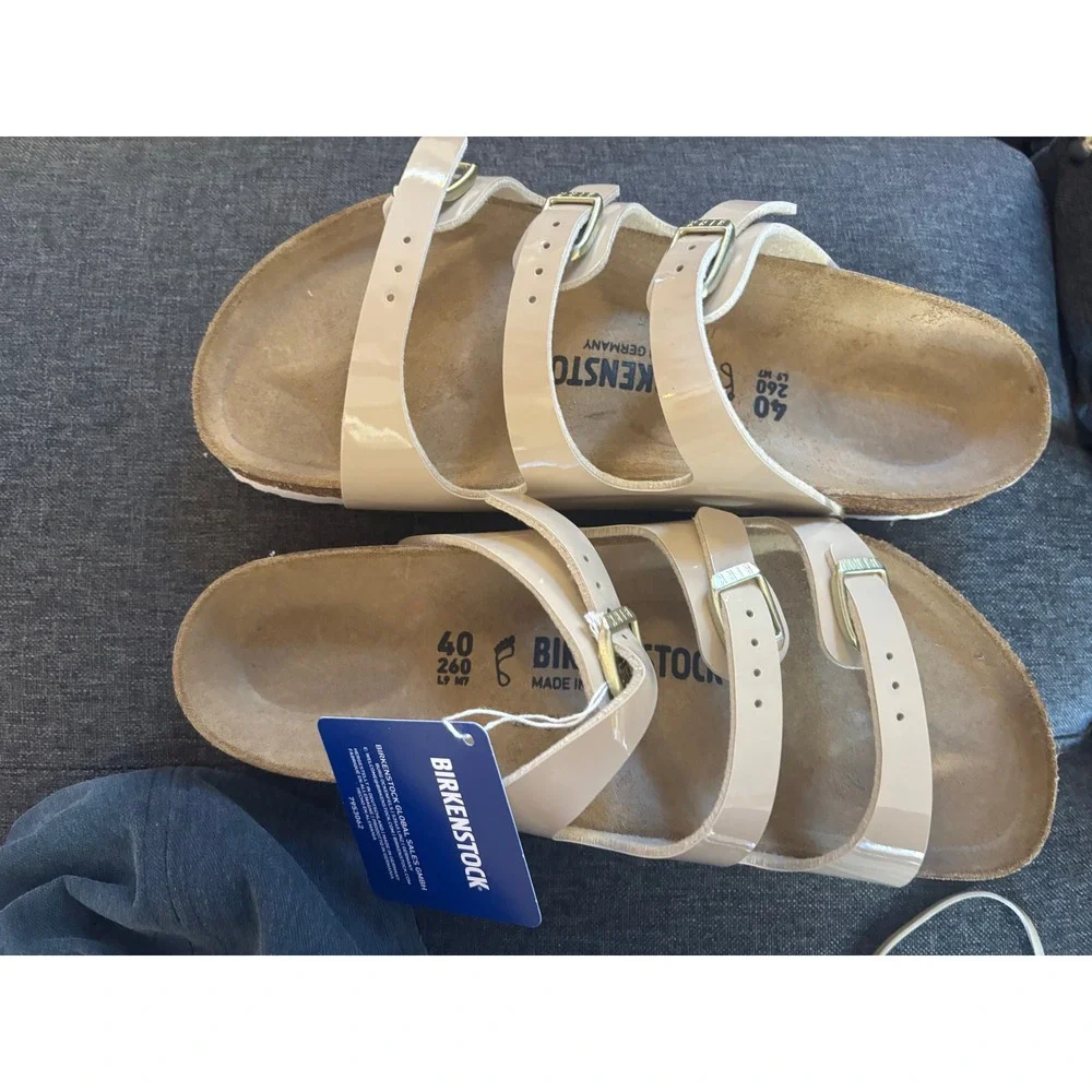 Birkenstock Florida BS Patent Sand Slide Sandals 1031757 Womens 9 Regular